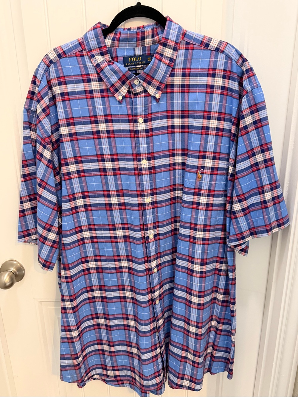 Ralph Lauren Blue and Red Plaid Button-Down Shirt